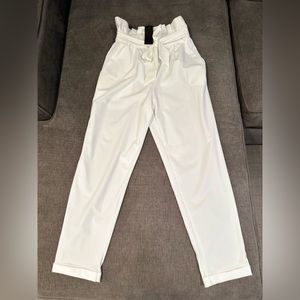 NEW w TAGS!! ONA by Yoon Chung High Rise Paper Bag Tie Pants| Color White|Size S